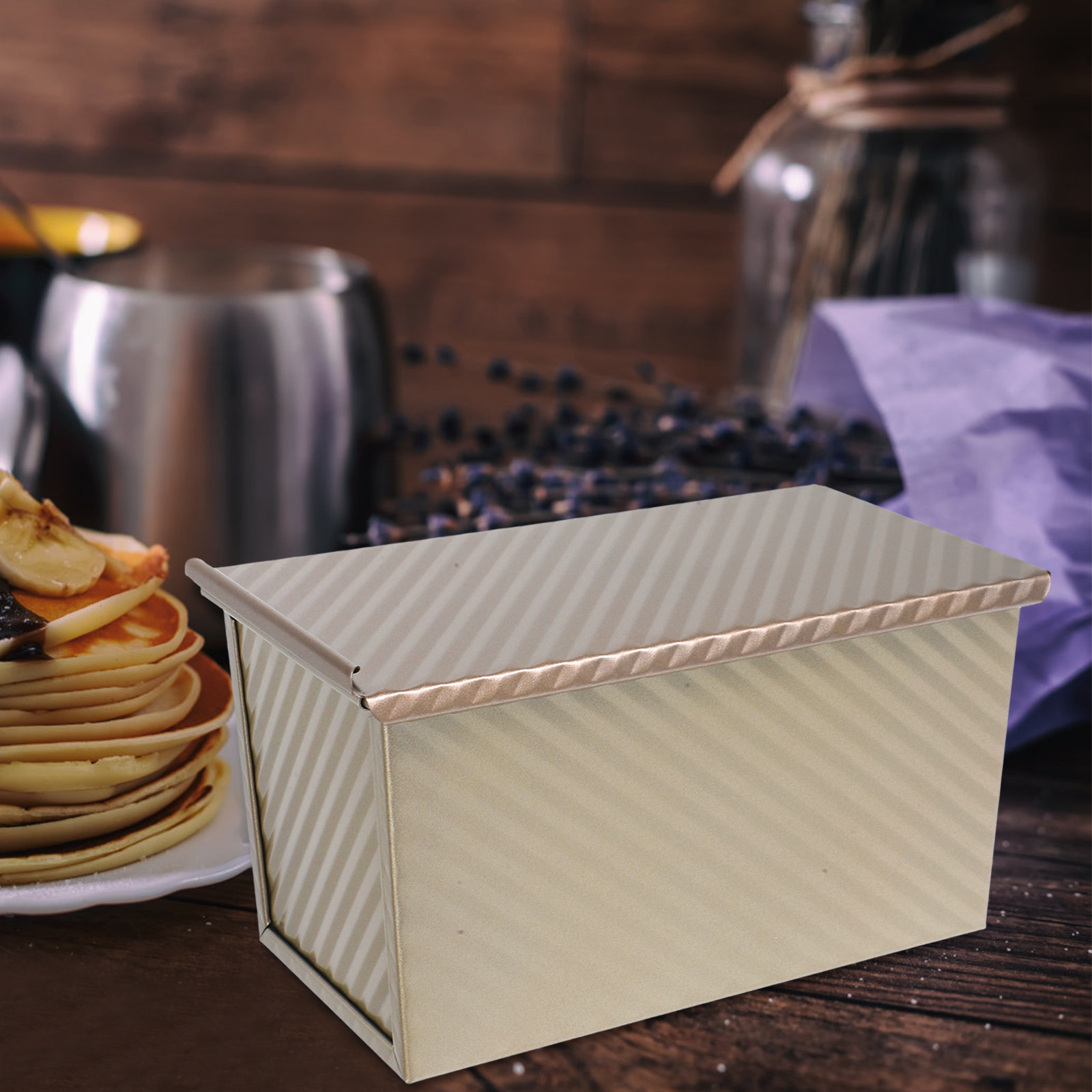Kitchen Baking Pan - 長方形波模様トースト型 金属製パン型 ノンスティックベーキングツール キッチンベーキングウェア 自家製パン パーティー