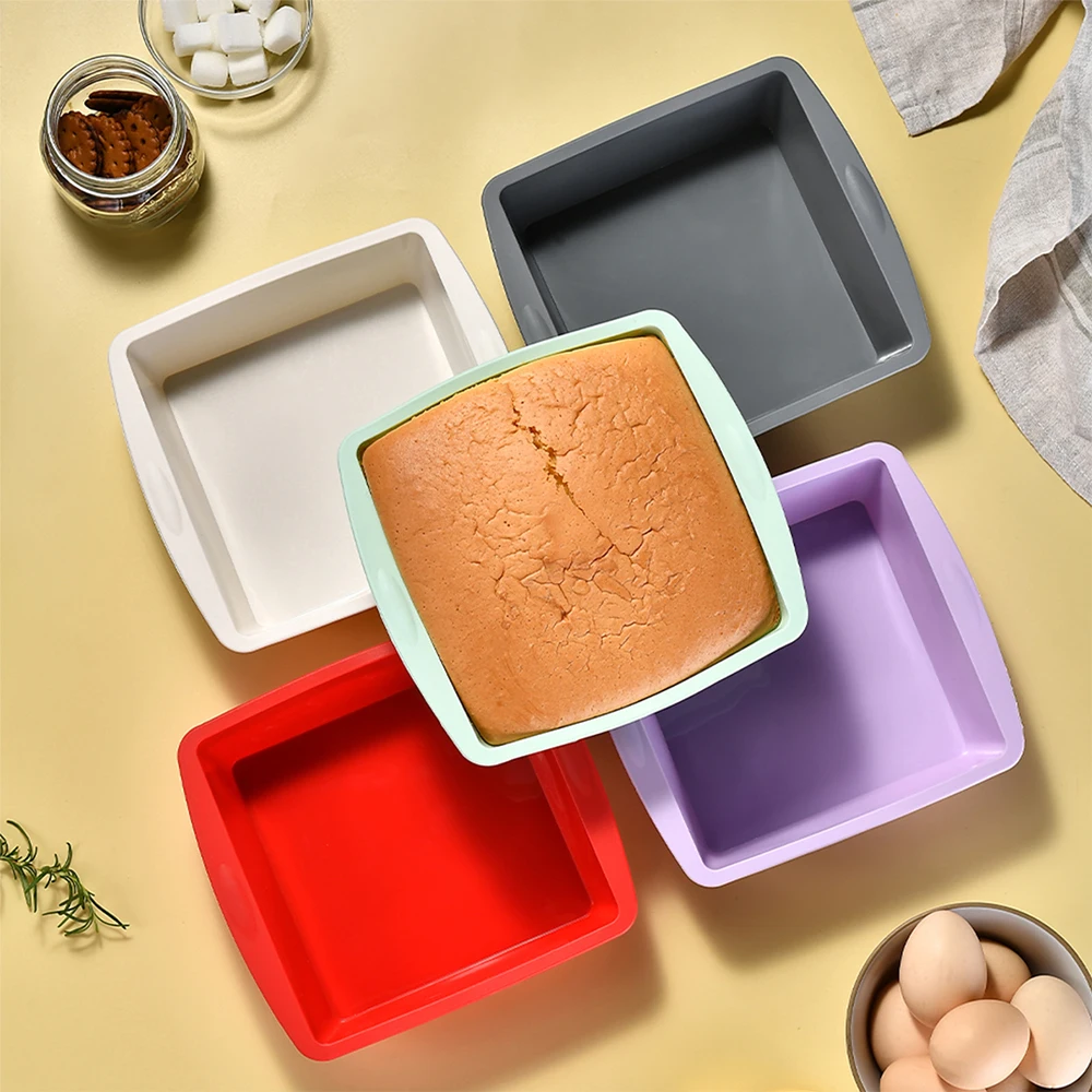 Kitchen Baking Store - 正方形のシリコンケーキモールド,簡単なリリース,ケーキパン,耐久性のあるキッチンツールとアクセサリー,家庭用,1個,4個