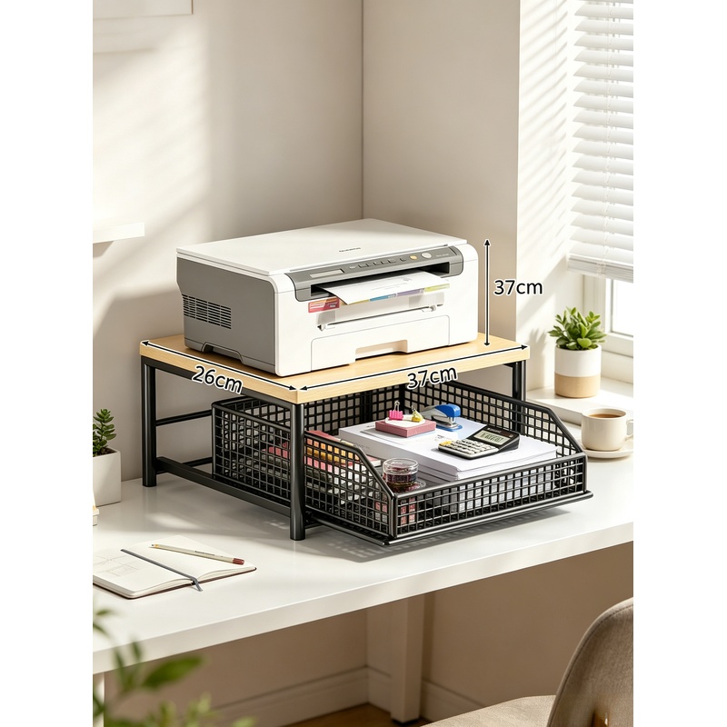Kitchen Baking Drawer - 引き出しとベーキングラック付き縦型電子レンジスタンド、多機能キッチンカウンタートップシェルフデスク