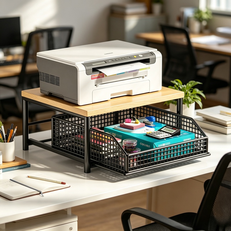 Kitchen Baking Drawer - 引き出しとベーキングラック付き縦型電子レンジスタンド、多機能キッチンシェルフデスク