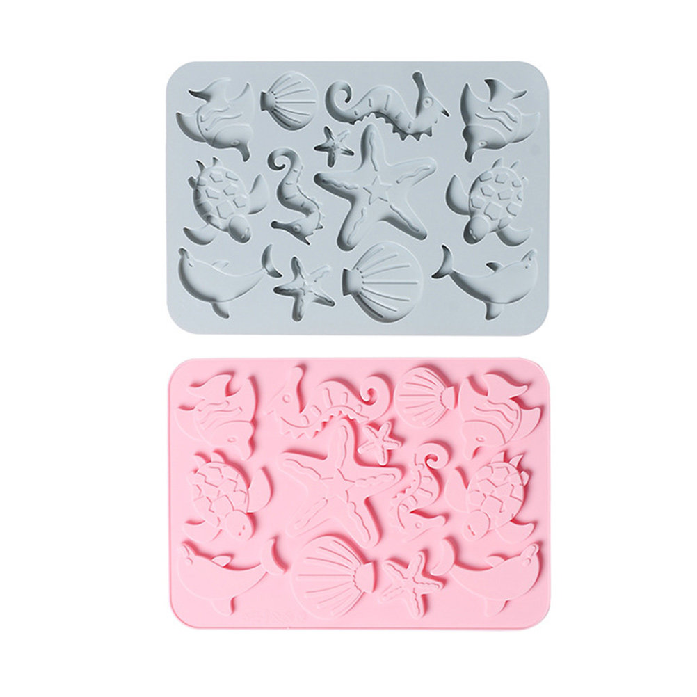 Kitchen Baking Molds - 2個入り食品安全シリコン製海洋生物型モールド、創造的なデザインのケーキ作り用型、家庭用キッチン向けプロフェッショナルペストリー用ベーキングガジェット