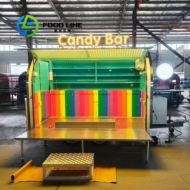 Kitchen Baking Cart - カスタマイズ可能な移動式小型販売車、BBQバーベキューカート（アメリカ製）、ダブルキッチン、ベーキング、煙突付き、EU規格適合フードトレーラー