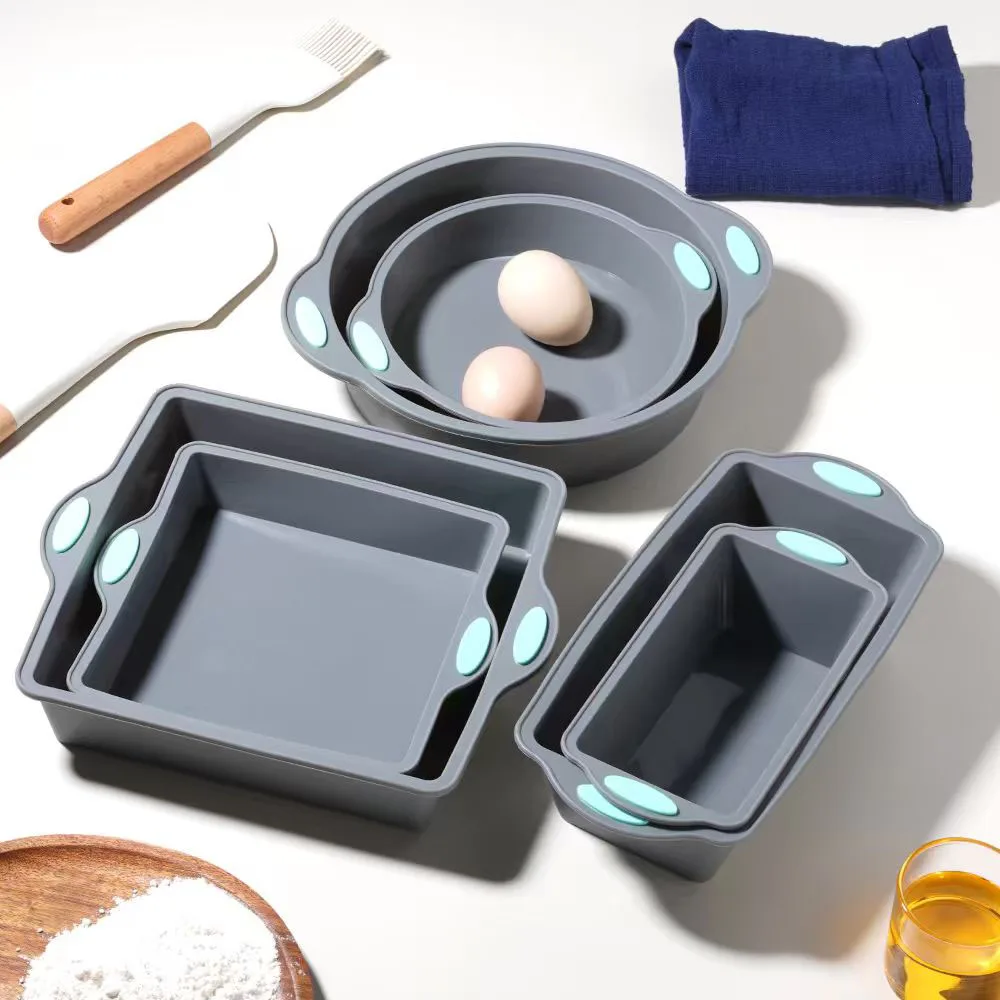 グレー耐熱シリコーンケーキ型パン 2/3 個ベーキングトレイ - Kitchen Baking Store のレビューと価格