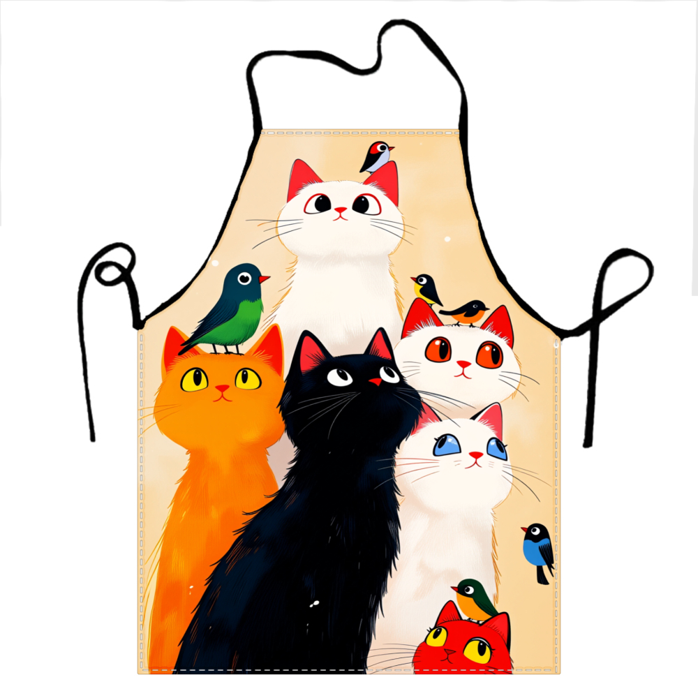 かわいい猫と鳥のエプロン 調理用 ベーキング キッチンウェア - Kitchen Baking Ideas のレビューと価格