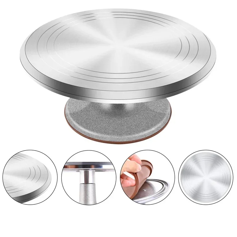 12 インチベーキングツールアルミ合金誕生日ケーキターンテー - Kitchen Baking Table のレビューと価格