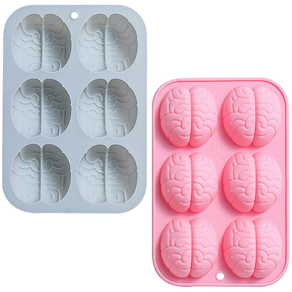 2個入りシリコン製脳型チョコレートモールド、柔軟なキャンディ - Kitchen Baking Molds のレビューと価格