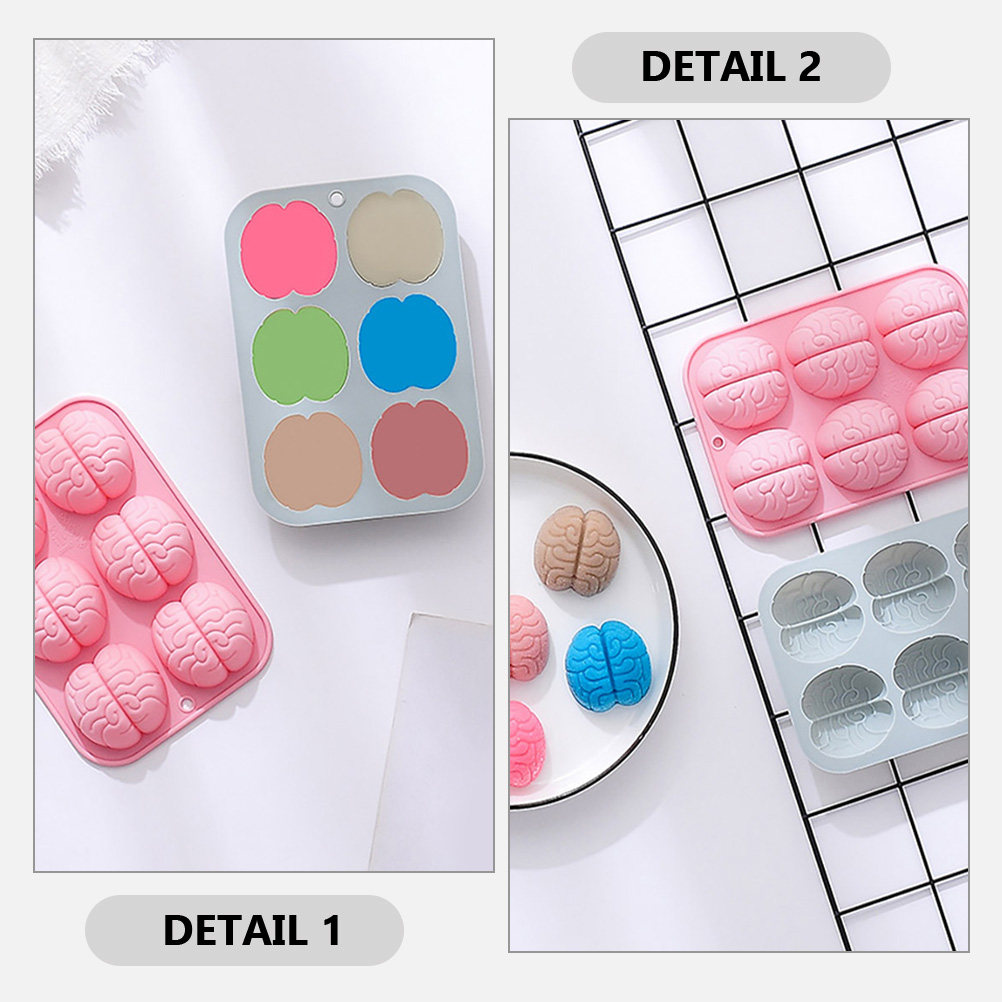 2個入りシリコン製脳型チョコレートモールド、柔軟なキャンディ - Kitchen Baking Molds のレビューと価格