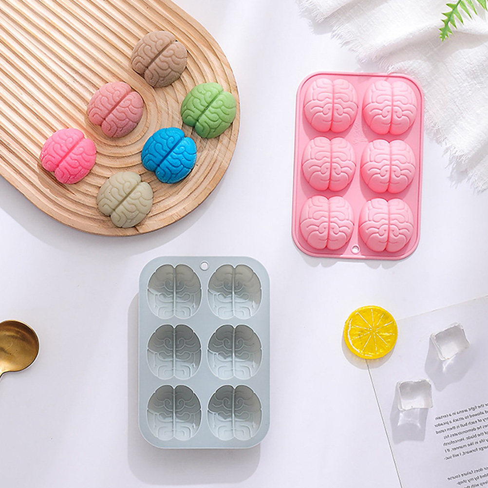 2個入りシリコン製脳型チョコレートモールド、柔軟なキャンディ - Kitchen Baking Molds のレビューと価格