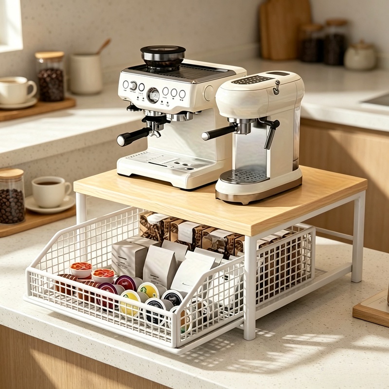 引き出しとベーキングラック付き縦型電子レンジスタンド 多機能 - Kitchen Baking Drawer のレビューと価格