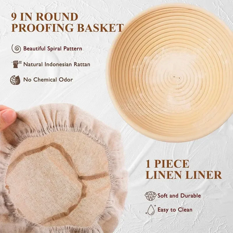 19点入りプロフェッショナルサワードウスターターキット、バネ - Proofing Basket Banneton のレビューと価格