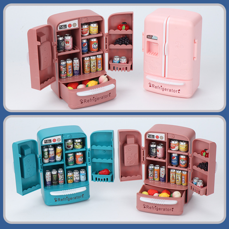 かわいいシミュレーションマイクロフィルム家具両開き冷蔵庫 1 - Kitchen Baking Cabinet のレビューと価格