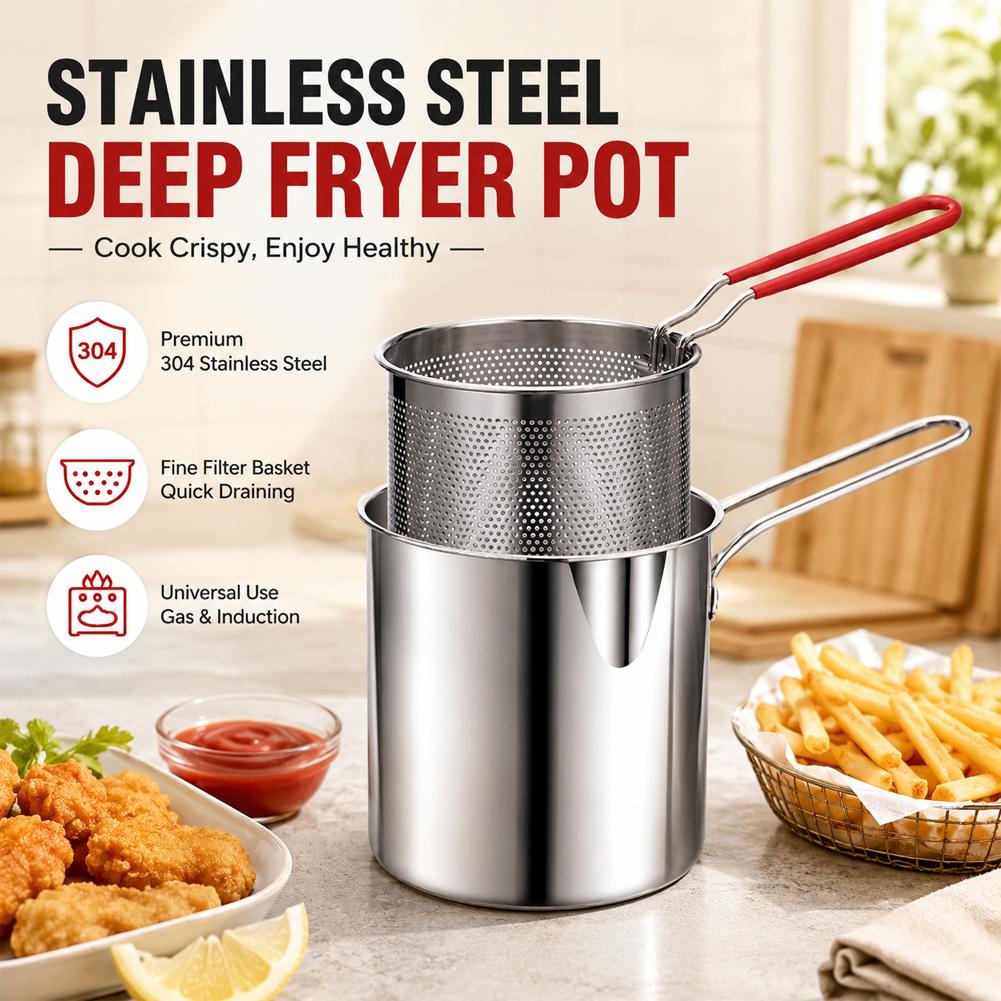 ステンレス製ディープフライヤーポット、ストレーナーバスケット - Miniature Baking Kitchen のレビューと価格