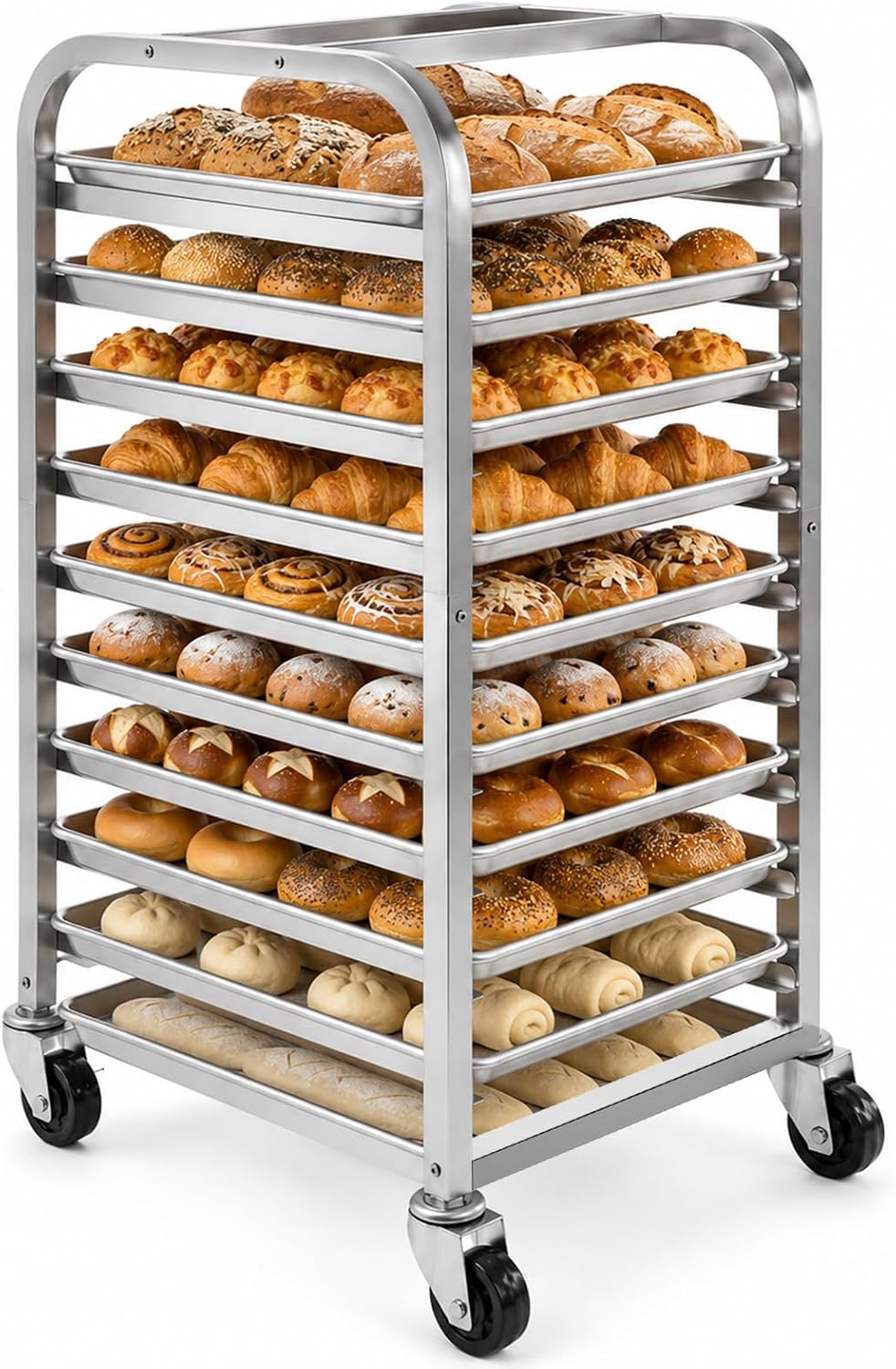10段ステンレス製シートパンラック（車輪付き）、移動式ベーカ - Kitchen Baking Cart のレビューと価格