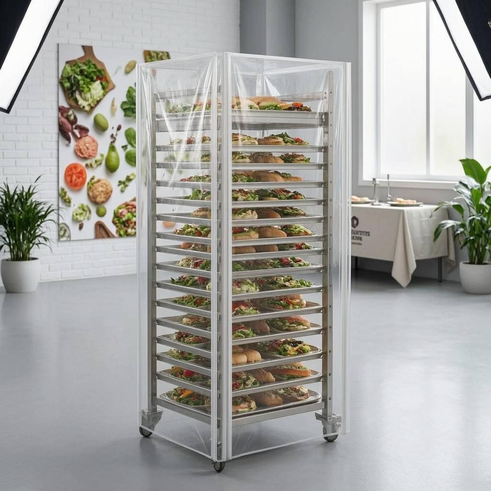 透明な背の高いベーキングトレイラックカバー、PVC製収納エン - Kitchen Baking Cart のレビューと価格
