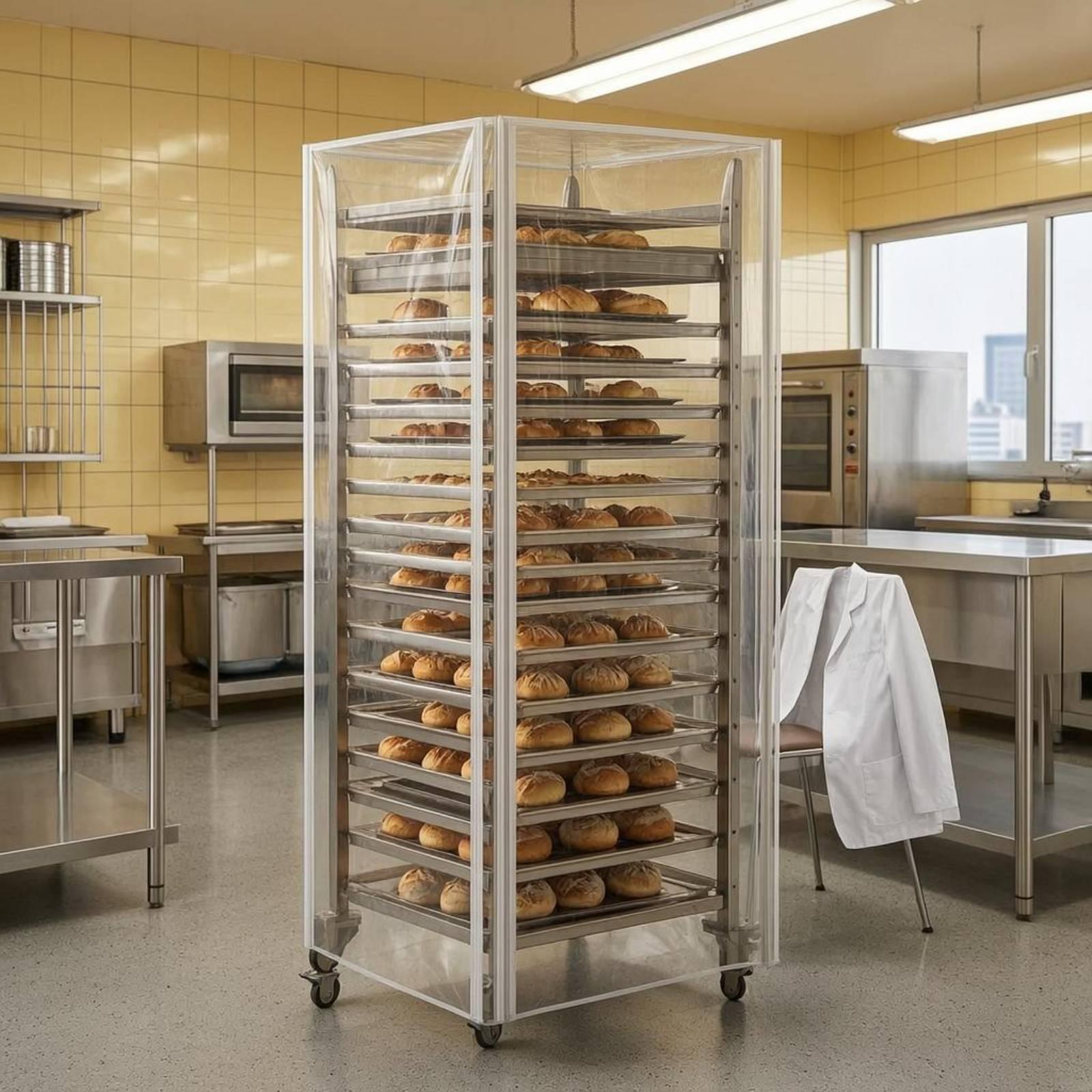 透明な背の高いベーキングトレイラックカバー、PVC製収納エン - Kitchen Baking Cart のレビューと価格