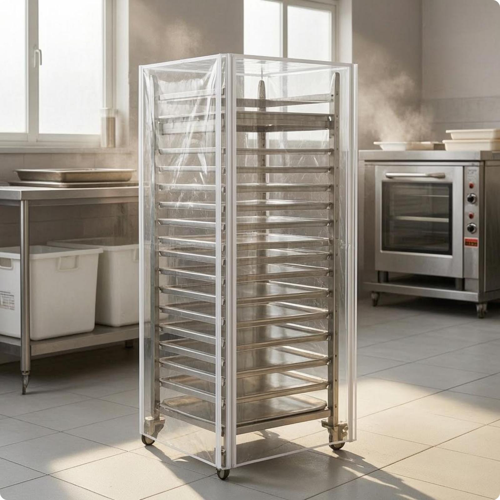 透明な背の高いベーキングトレイラックカバー、PVC製収納エン - Kitchen Baking Cart のレビューと価格