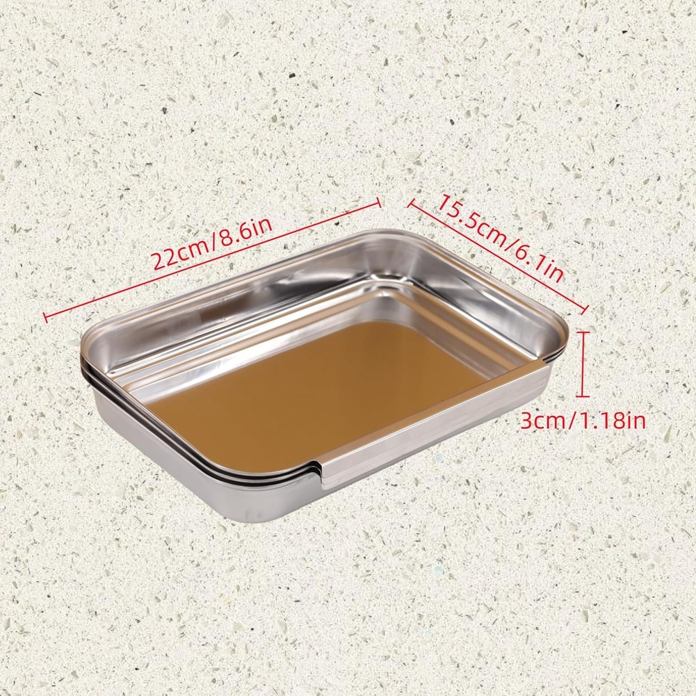 3個セット ステンレス製調味料トレイセット 正方形フードサー - Kitchen Baking Station のレビューと価格